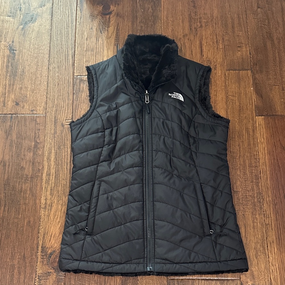 The North Face Women's Black Plush Reversible Vest